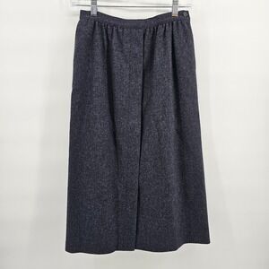 Vintage Women's Pendleton Pleated Midi Skirt Dark Gray Lined Size 6 Made in USA